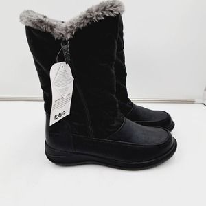 Totes 6M Faux Fur Dbl Zipper Pull On waterproof All weather Boots